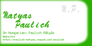 matyas paulich business card